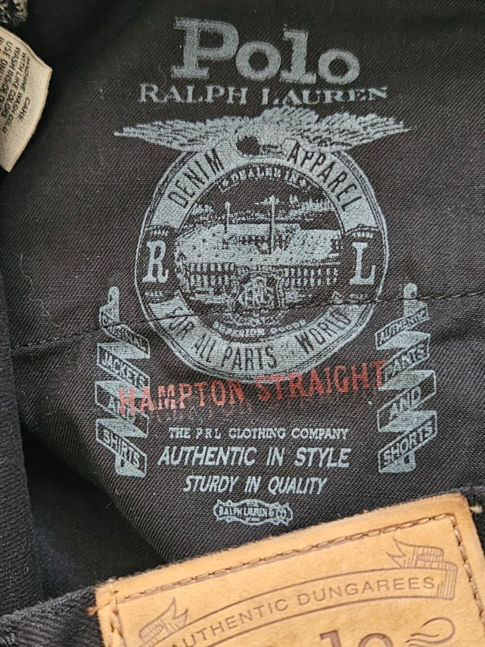 Polo Ralph Lauren Hampton Straight jeans in Hudson Black denim 38 x 30 - Picture 4 of 9